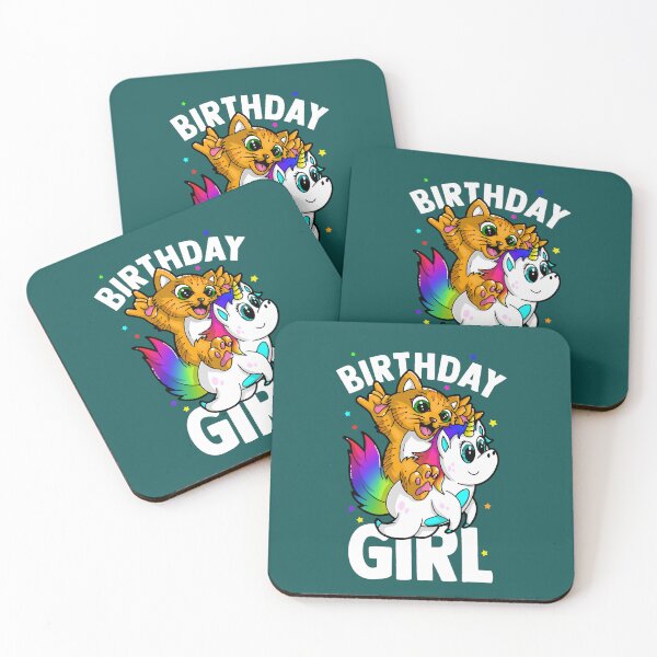 Item preview, Birthday girl cat on unicorn  designed and sold by KyzerHusse.
