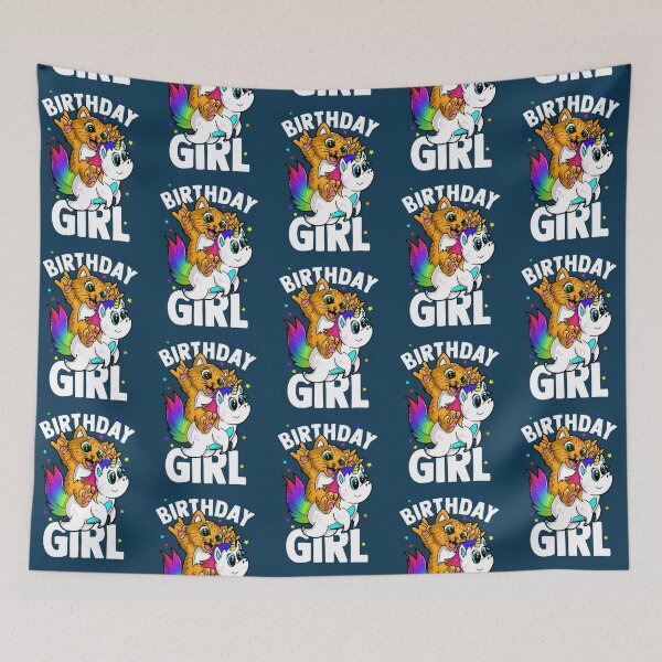 Item preview, Birthday girl cat on unicorn  designed and sold by KyzerHusse.