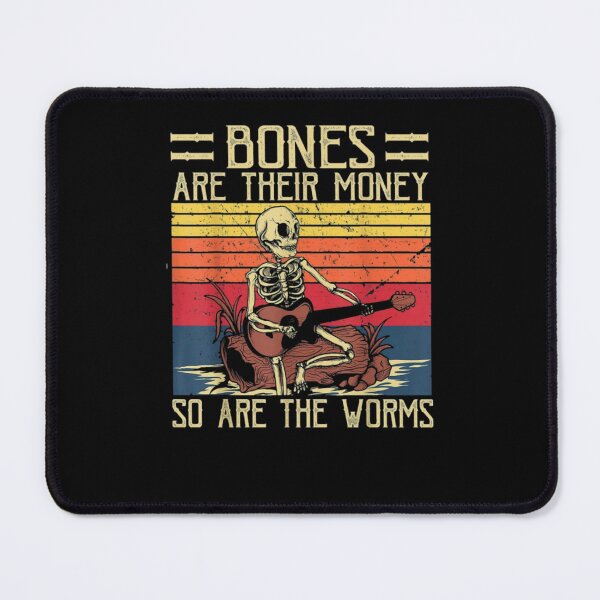 Item preview, Bones Are Their Money Skeleton Playing Guitar Retro Vintage designed and sold by BrianneBradtke.