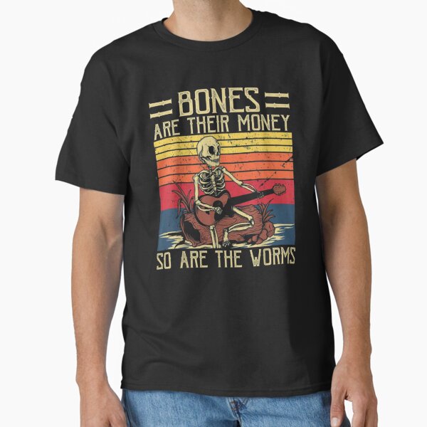 Item preview, Bones Are Their Money Skeleton Playing Guitar Retro Vintage designed and sold by BrianneBradtke.