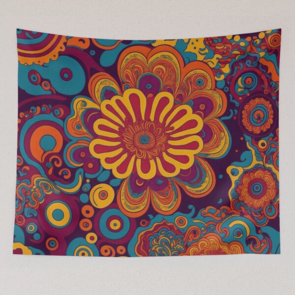 Item preview, Flower Power Colourful Flower Pattern designed and sold by druidwolfart.