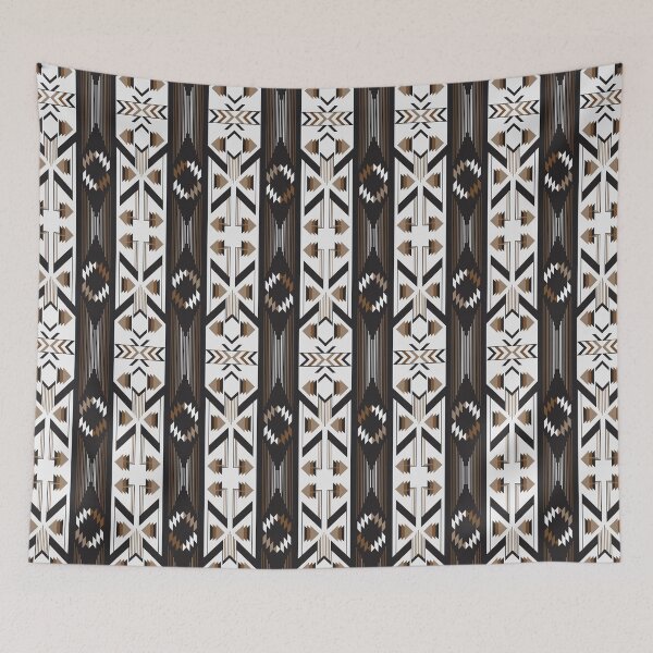 Item preview, ฺBlack, White and Brown Colors Ethnic Geometric Pattern. designed and sold by Artit Wongpradu.