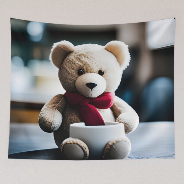 Item preview, Teddy drinking coffee in a coffee shop designed and sold by Colin Bentham.