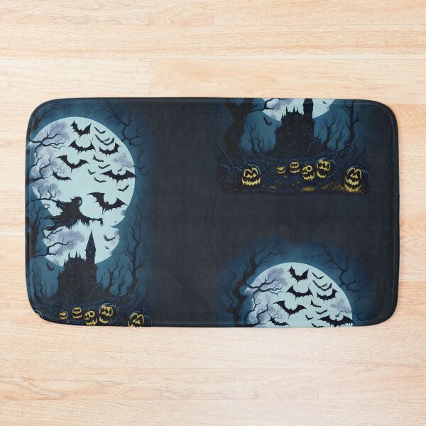 Item preview, Halloween scene, castle Ghost, Bat cemetery under the moonlight at night. designed and sold by offline24.