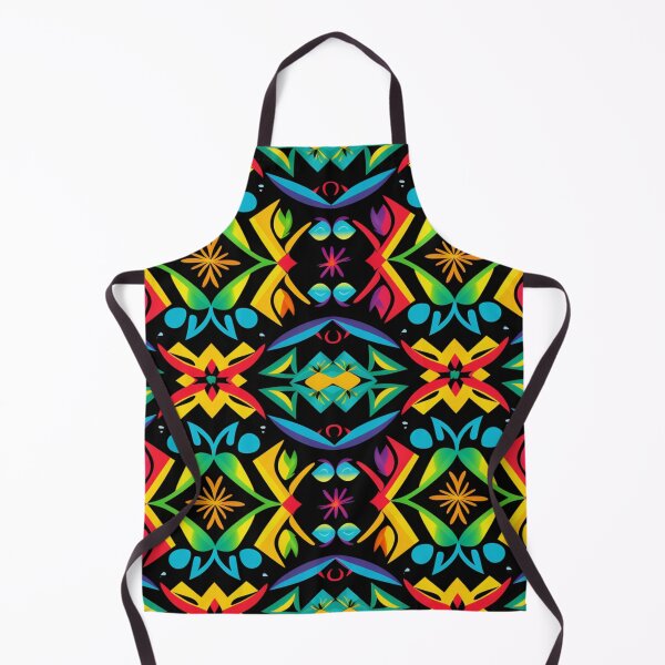 Item preview, Colorful fantasy pattern blue yellow green red turquoise pink purple black ornaments designed and sold by G-M-Designs.