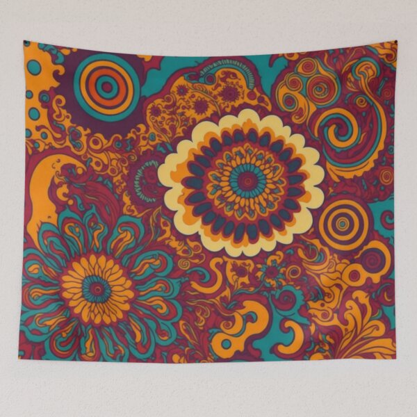 Item preview, Flower Power Colourful Flower Pattern designed and sold by druidwolfart.