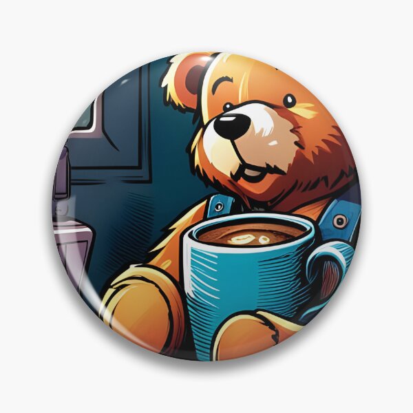 Item preview, Teddy drinking coffee in a coffee shop designed and sold by Colin Bentham.