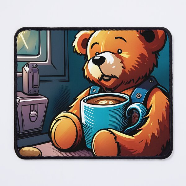 Item preview, Teddy drinking coffee in a coffee shop designed and sold by Colin Bentham.