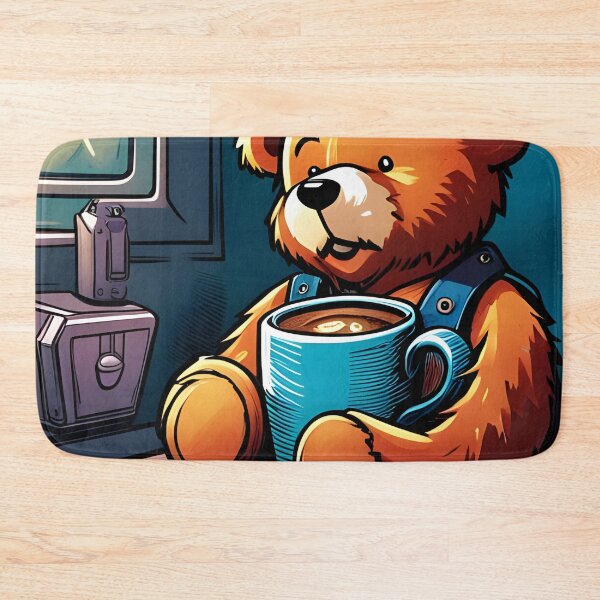 Item preview, Teddy drinking coffee in a coffee shop designed and sold by Colin Bentham.