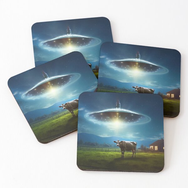 Item preview, UFO over a farm at night designed and sold by GraffiTimi.