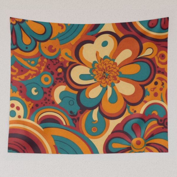 Item preview, Flower Power Colourful Flower Pattern designed and sold by druidwolfart.