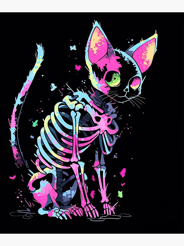 X-ray Cat - Neon Zombie  Poster for Sale by Splatter-arts