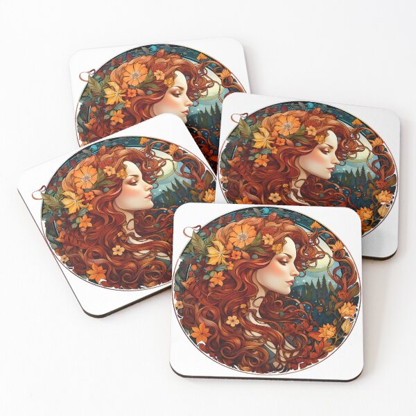 Item preview, Art Nouveau - Autumn Muse - Mucha inspiration designed and sold by alambic-designs.