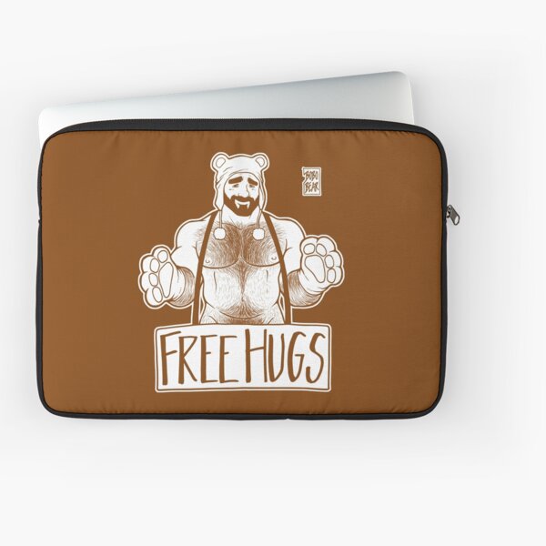 ADAM LIKES HUGS LINEART - BROWN Laptop Sleeve