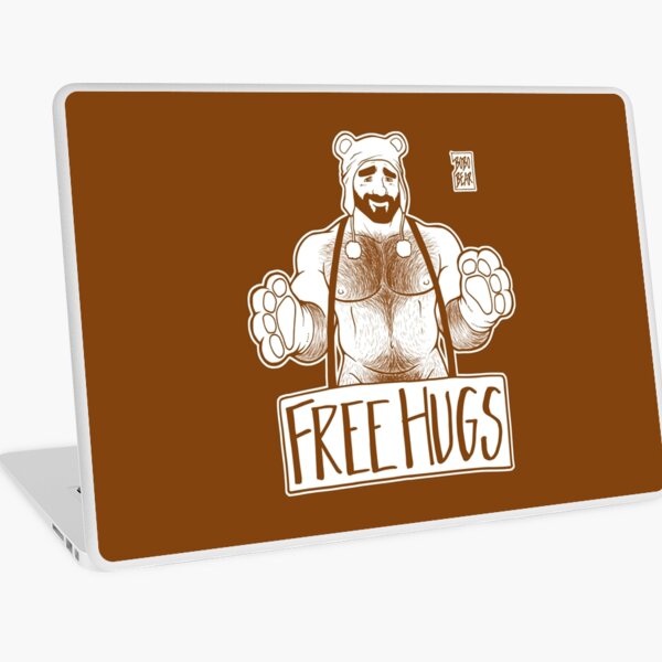 ADAM LIKES HUGS LINEART - BROWN Laptop Skin