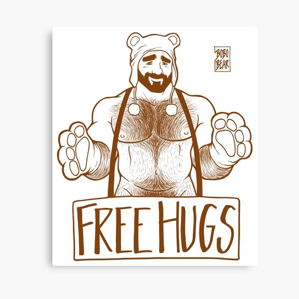 ADAM LIKES HUGS LINEART - BROWN Canvas Print
