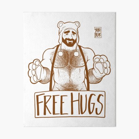 ADAM LIKES HUGS LINEART - BROWN Art Board Print