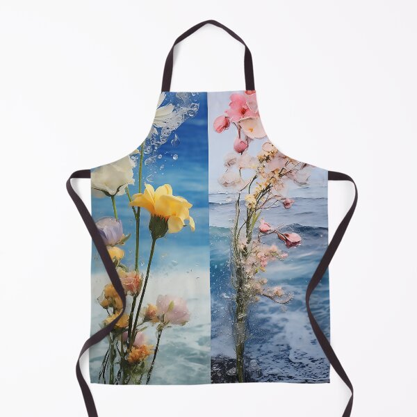 Item preview, Two images of flowers and sea collage designed and sold by WallWhimsyWorks.