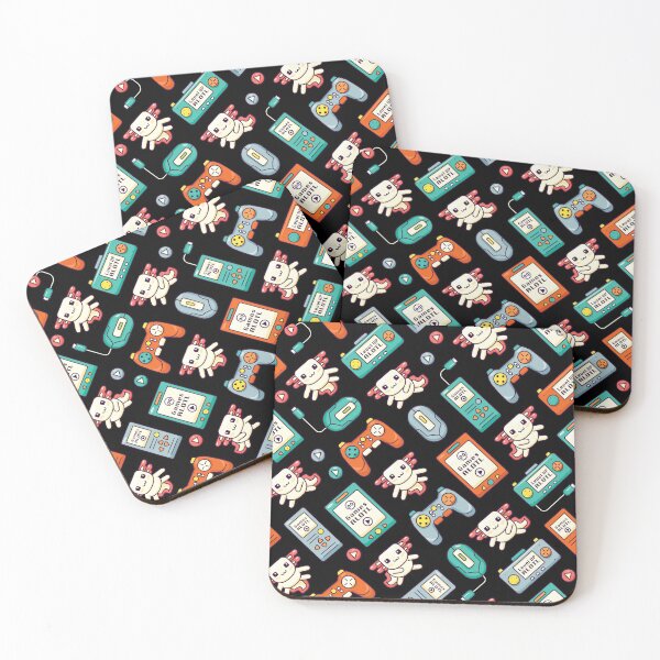 Item preview, Cute Axolotls with Colorful Retro Video Game Controller Pattern designed and sold by propellerhead.