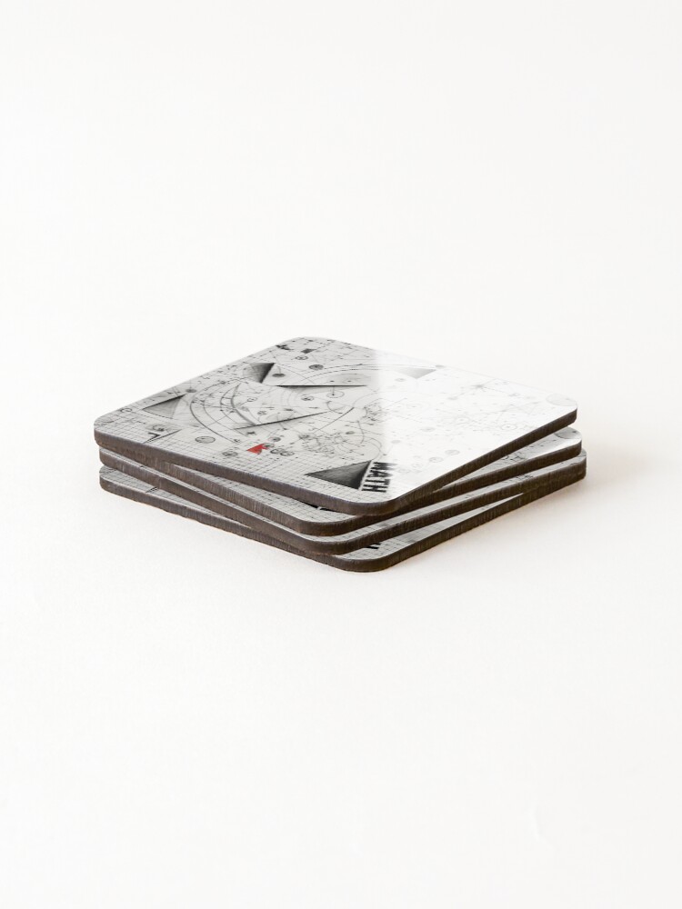 Thumbnail 4 of 5, Coasters (Set of 4), School Subjects Labels Math designed and sold by Lab4YourStyle.