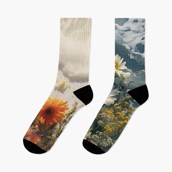 Item preview, Two images of flowers and sea collage designed and sold by WallWhimsyWorks.