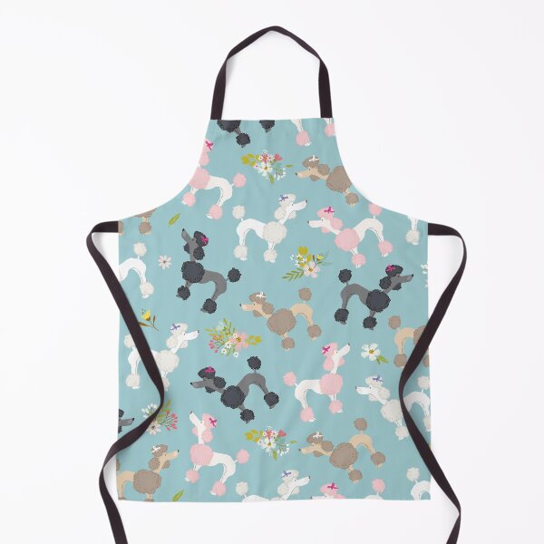 Item preview, Poodles and Flowers in Duck Egg Blue designed and sold by HugsAndPrints.