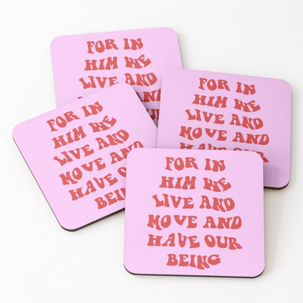 Artikelvorschau, Acts 17:28 In Him We Live Pink and Red entworfen und verkauft von Megan Mackay.