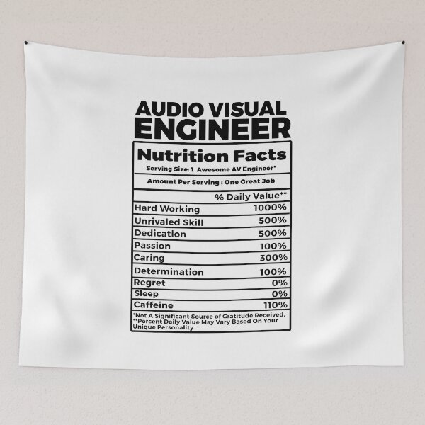 Item preview, Audio Visual Engineer Nutritional Facts designed and sold by TeesYouWant.