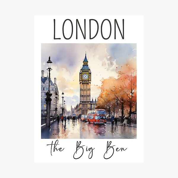 Item preview, A Watercolor Design of the Big Ben - London designed and sold by Sketch-Shack.