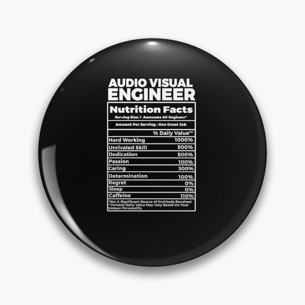 Item preview, Audio Visual Engineer Nutritional Facts designed and sold by TeesYouWant.