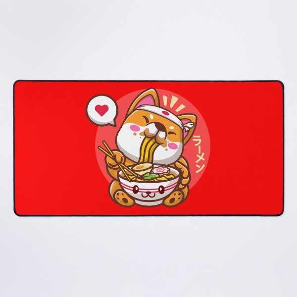 Item preview, Shiba Inu slurping ramen noodles designed and sold by messy-nessie.