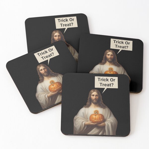 Item preview, Funny Jesus Halloween Meme Trick Or Treat designed and sold by Hugo Bloke.