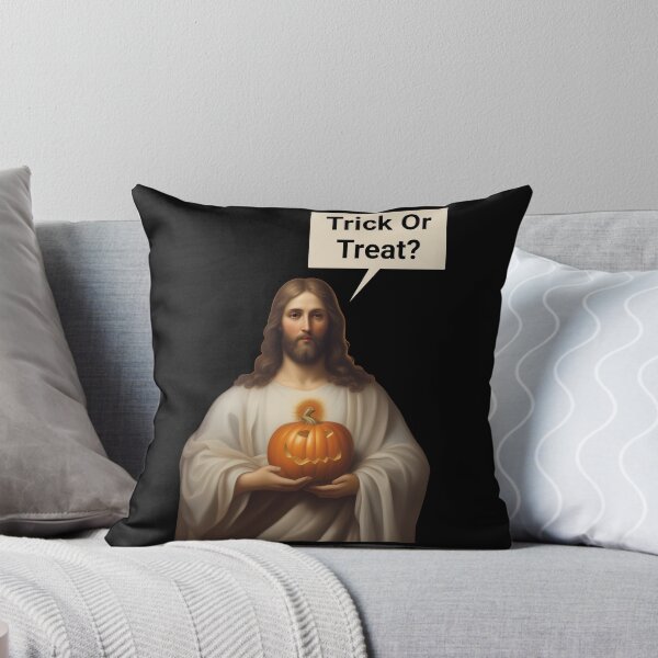 Item preview, Funny Jesus Halloween Meme Trick Or Treat designed and sold by Hugo Bloke.