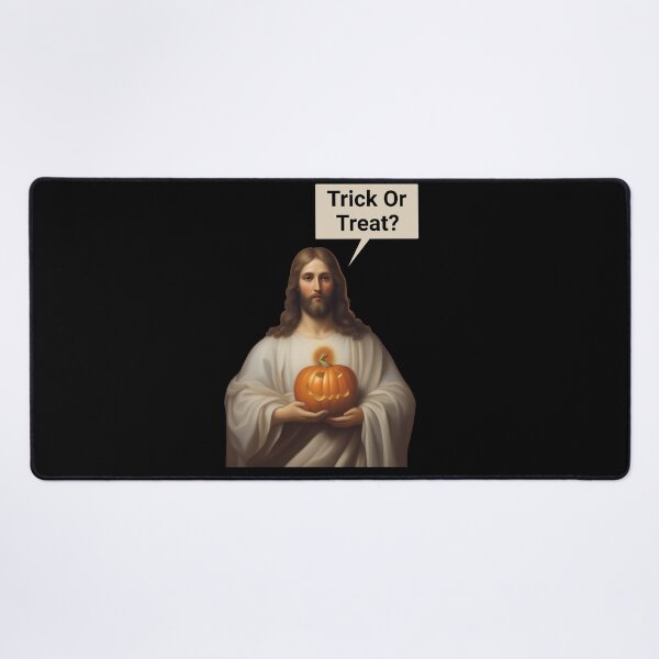 Item preview, Funny Jesus Halloween Meme Trick Or Treat designed and sold by Hugo Bloke.