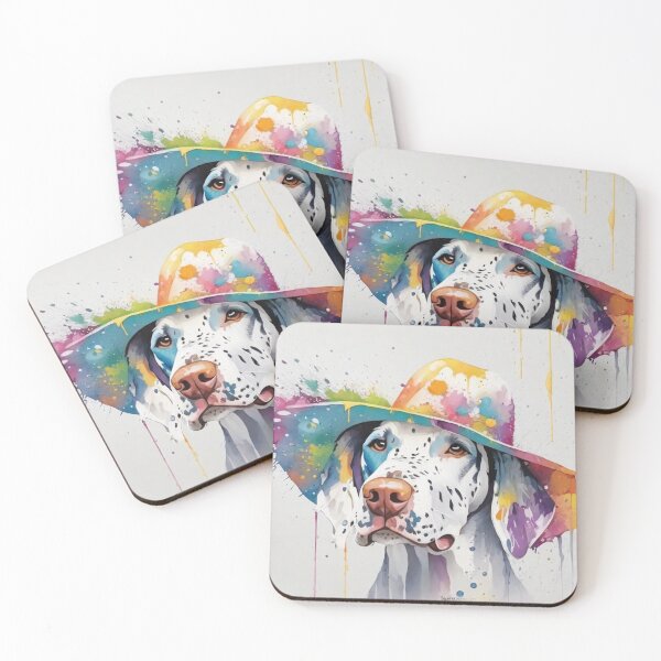Item preview, English Pointer Dog Portrait With Rain Hat designed and sold by Wolfheartart.
