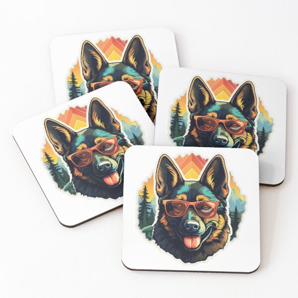 Item preview, German Shepherd In Glasses | Classic T-Shirt, Sticker designed and sold by NicolasGlowArt.