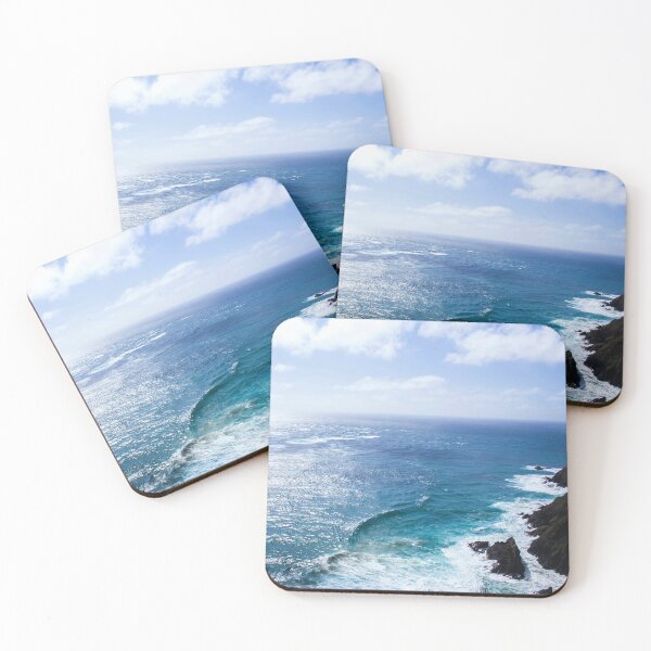 Item preview, Majestic cloudy coastline photo in Cape Reinga, New Zeland with a cliffside summer seascape designed and sold by thespecialtyhub.