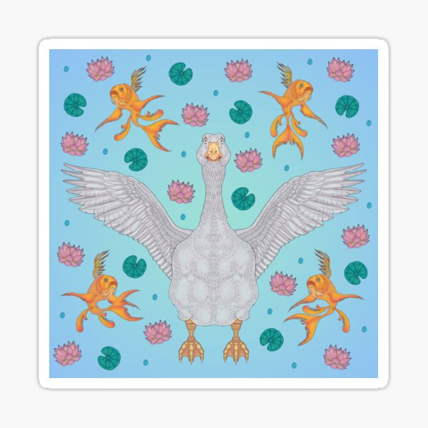 White Goose: Front View Sticker