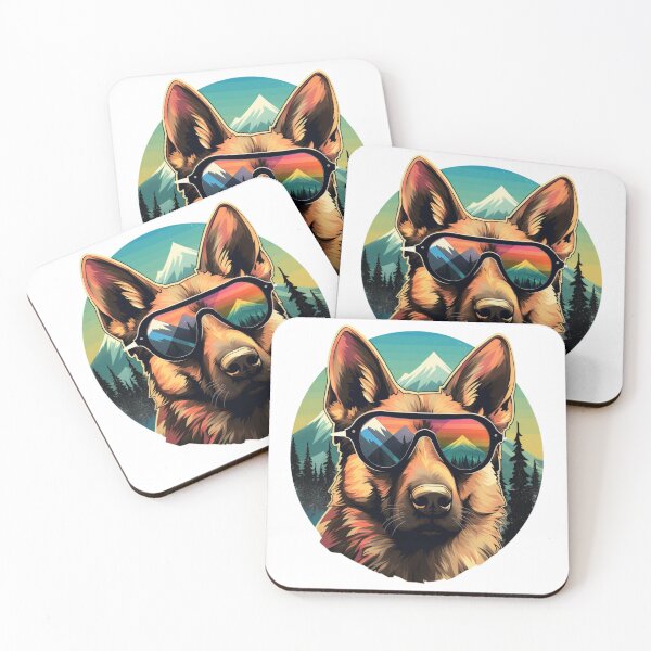 Item preview, German Shepherd In Mountains | Classic T-Shirt, Sticker designed and sold by NicolasGlowArt.