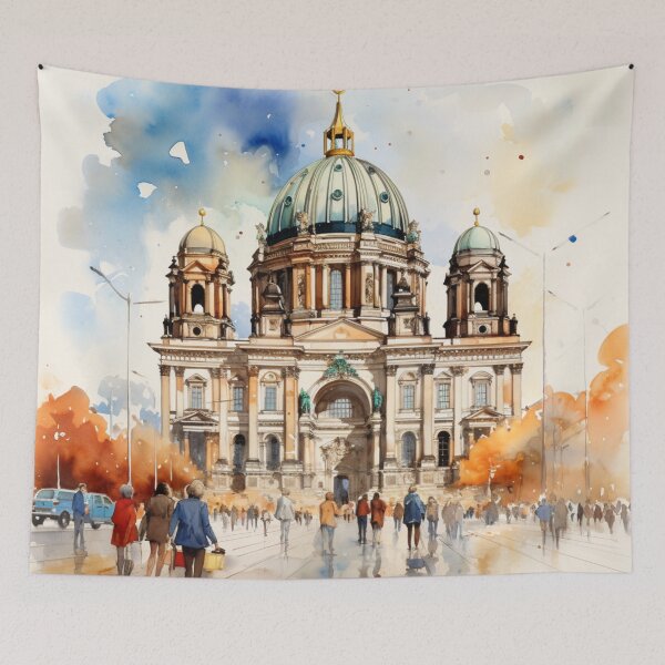 Item preview, A Watercolor Design of the Berlin Cathedral - Berlin - Germany designed and sold by Sketch-Shack.