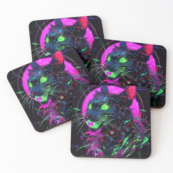 Item preview, X-ray Cyberpunk Cat - Neon Hunter designed and sold by Splatter-arts.