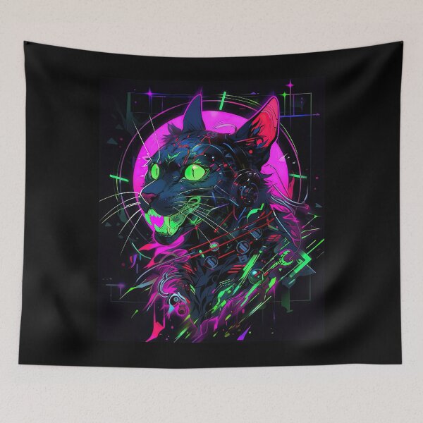 Item preview, X-ray Cyberpunk Cat - Neon Hunter designed and sold by Splatter-arts.