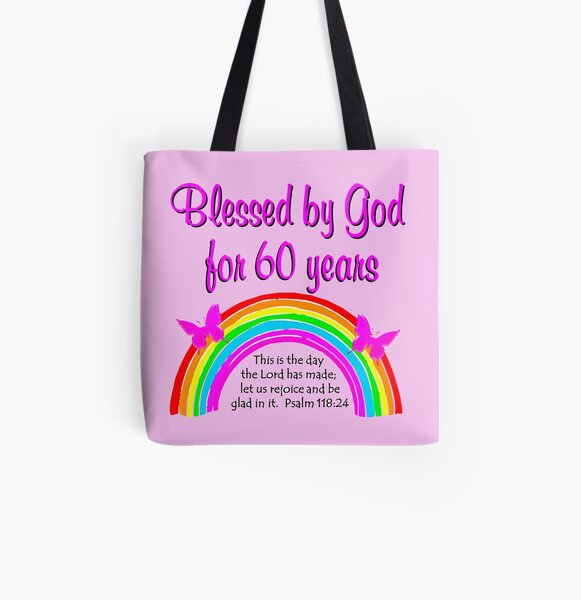 BLESSED AND CHRISTIAN 60 YEAR OLD All Over Print Tote Bag