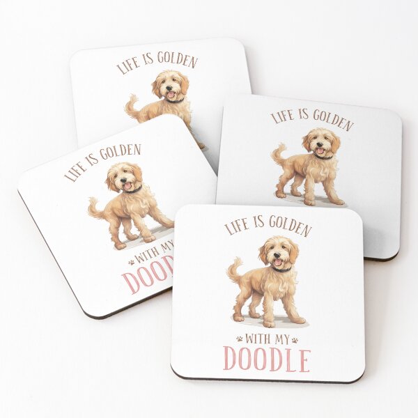 Item preview, Life is Golden with my Doodle. Cute Dog Doodle Design. designed and sold by KortsaCrea.