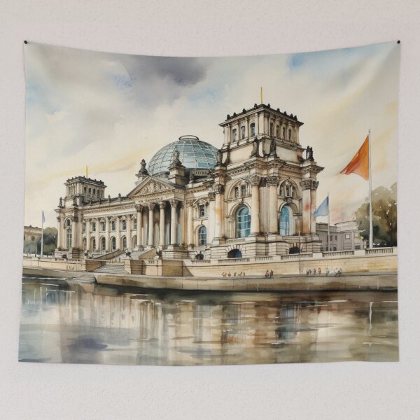 Item preview, A Watercolor Design of the Reichstag Building - Berlin - Germany designed and sold by Sketch-Shack.