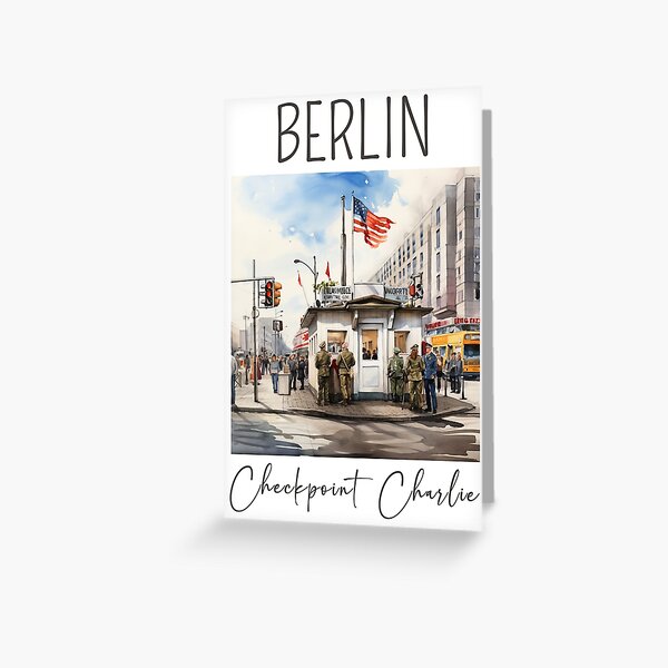 Artikel-Vorschau von Ein Aquarelldesign des Checkpoint Charlie - Berlin - Deutschland, designt und verkauft von Sketch-Shack.