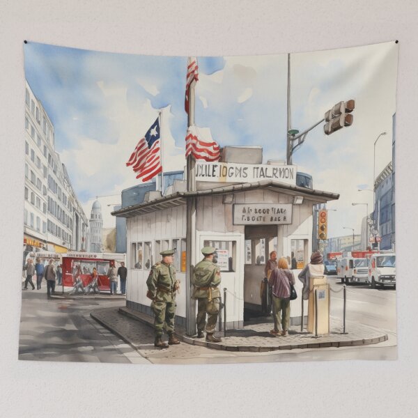 Item preview, A Watercolor Design of Checkpoint Charlie - Berlin - Germany designed and sold by Sketch-Shack.