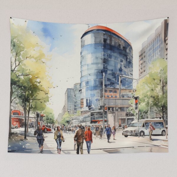 Item preview, A Watercolor Design of the Potsdamer Platz - Berlin - Germany designed and sold by Sketch-Shack.