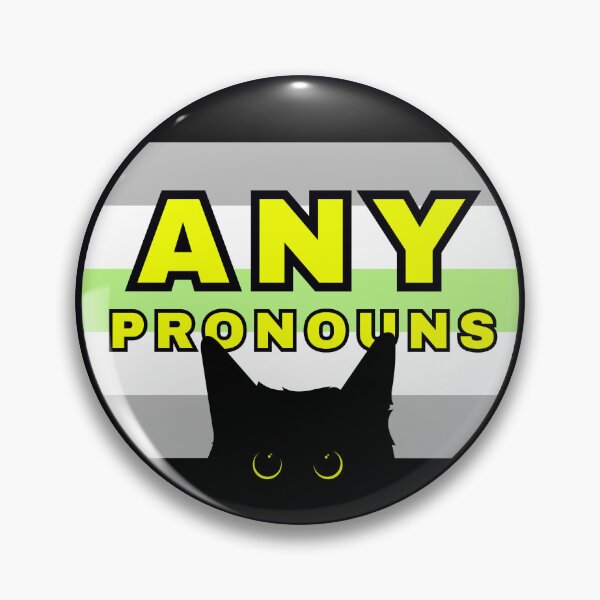 Item preview, Black Cat Agender Any Pronouns designed and sold by Furia LGBTQ+ Accessories.