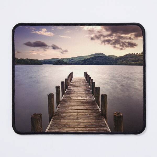Item preview, Jetty at Coniston Lake at sunset, Lake district designed and sold by Victoria Ashman.